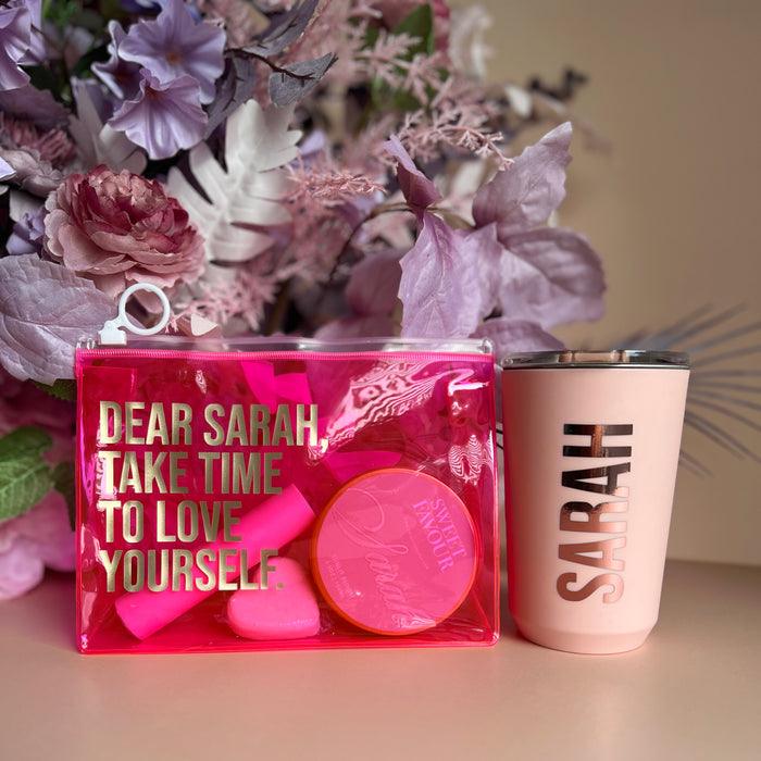 Spa Gift Set + Tumbler (Pink)